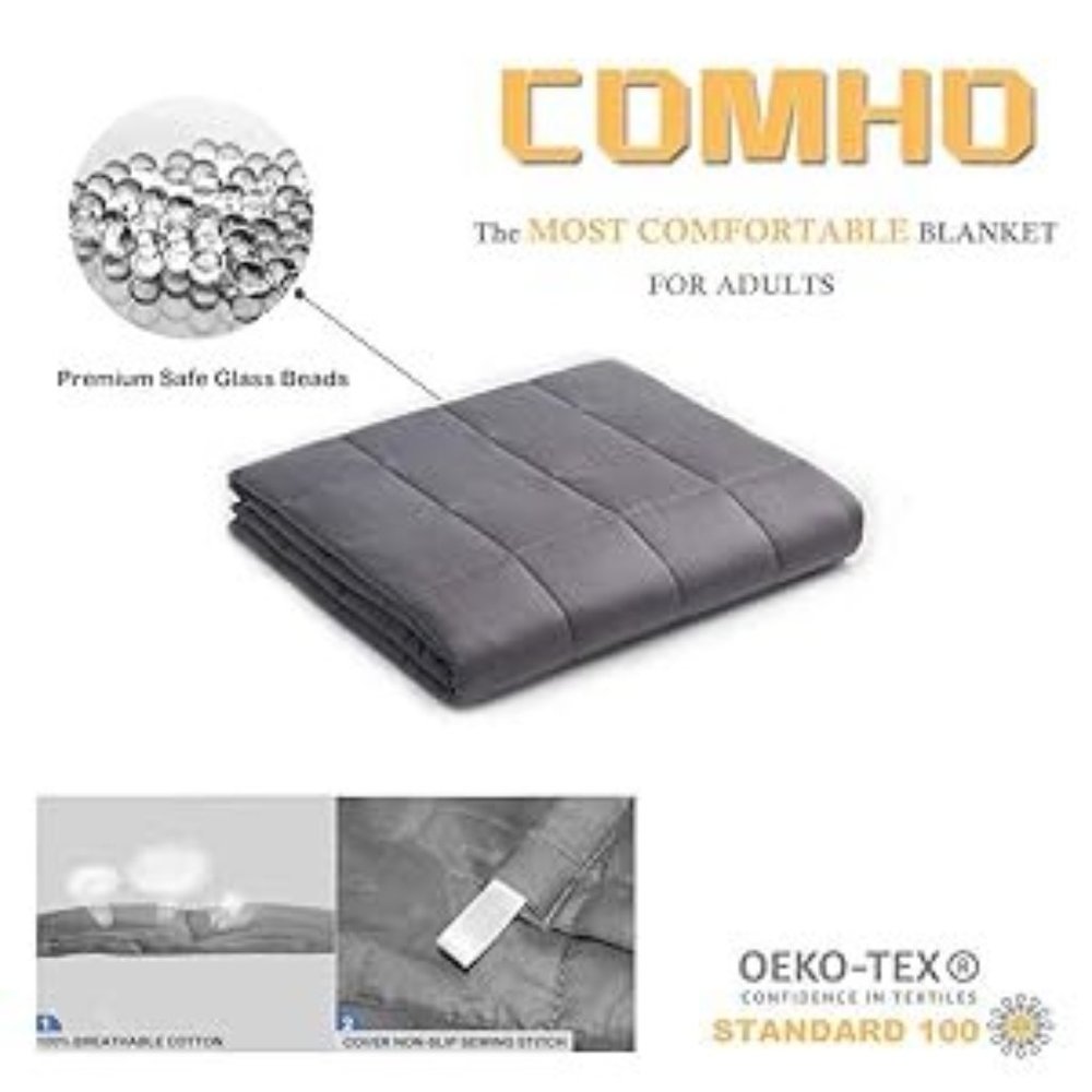 COMHO Weighted Blanket Cotton Heavy Blanket 60''x80'',Queen Size